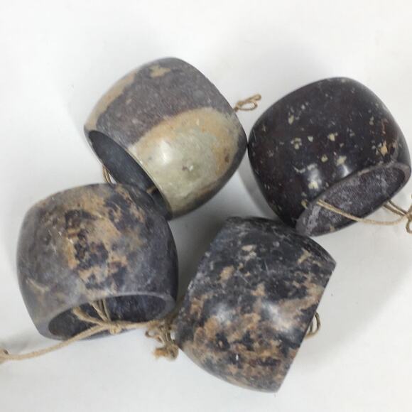 🆕 NEW Marble Napkin Ring Holders Moody Decor Natural Stone Gray Tan Beige 4 - Picture 2 of 15